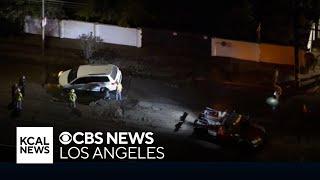 Sinkhole swallows minivan in Tarzana