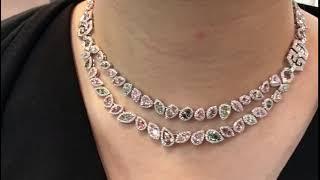 17ct Fancy Cut Coloured Diamond Necklace