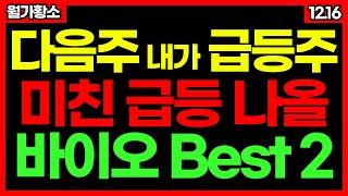 다음주는 내가 급등주!다음주 사면 미친 급등 나올, 바이오 BEST 2 바이오 관련주 종목추천 추천주 주가 주가전망 급등주 주식추천 다음주 급등예상