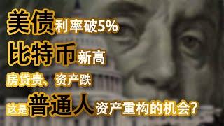 利率狂涨 vs 美债危机：这是普通人资产重构的机会？| 美股 |黄金| 比特币