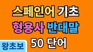 (MP3 다운 가능) 듣기로 외워지는  스페인어 기초 형용사 반대말 50개  원어민 발음