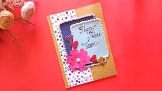 Beautiful  Handmade Happy New Year 2020 Card idea//DIY Greeting  Cards for New Year