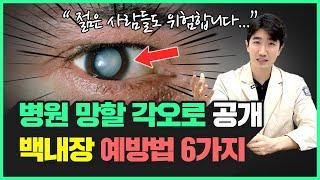 이 6가지만 지키면 백내장 걱정 끝! | 젊은 분들도 꼭 알아야 할 눈 건강 관리법