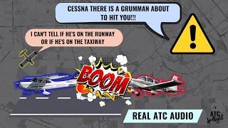 Grumman Collision with Cessna on Runway: ATC Audio Captures Tense Moment Leading to Crash