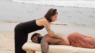 Soul Touch Upper Body & Scalp Massage | Deep Relaxation on the Beach | Oil Massage