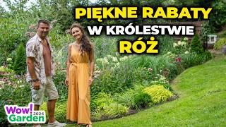 Królestwo róż, jeżówek, traw i hortensji. Cudowne rabaty na skarpie