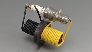 Awesome make 220v free electric energy with copper pipe & copper wire and spark plug