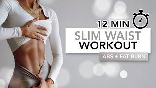 12 MIN SLIM WAIST WORKOUT (Abs + Fat Burn) | Eylem Abaci