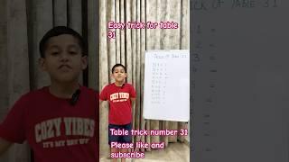 Table of 31 | Easy Multiplication Trick#tableof31#maths #mathstricks #education #kids #mathematics