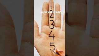 Very Easy Simple Beautiful Numbers Mehndi Design|| #mehndi #easymehndi #youtubeshorts #shorts