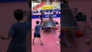 4 players warm up ⬆️ time | Table Tennis Tactics