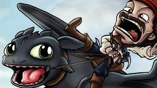 Captain Jack Sparrow riding Toothless - Speedpainting