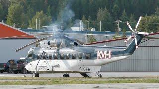 Sikorsky S-61 Helicopter Engine Start and Takeoff