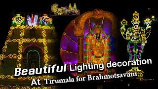 Beautiful Lighting Decoration At Tirumala for Navaratri Brahmotsavam