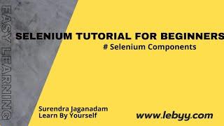 Selenium Online Training | Selenium components || Selenium Tutorial for Beginners