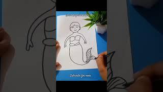 cute mermaid ‍️ #very easy#art and Craft with Sangita#viralshorts