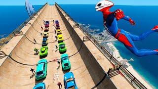 Epic Skate Ramp GTA 5: Insane Drag Race! High-Speed Jumps Over the City!