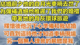 （完結爽文）結婚前夕他的白月光車禍去世了，為了彌補遺憾他推遲了我們的婚禮，帶著她的骨灰環球旅遊，釋懷後他沉下心準備和我結婚，直到這時他才知道車禍現場，另一個無人理會的屍體是我！#幸福#出軌#家產白月光