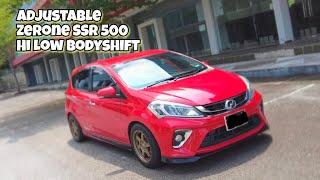 Myvi Gen3 setup Adjustable Zerone SSR 500 Hi Low Bodyshift rim15 ...