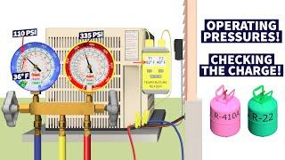 R-22 and R-410A Operating Pressures on Air Conditioners! Checking the Charge!