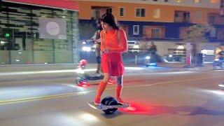 FLUX MVMNT Epic Halloween 2021 Group Ride in Downtown Los Angeles with OneWheel EUC eBike eSkate