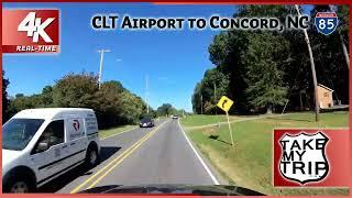 Driving around Charlotte, North Carolina in 4K: Interstate 85 from CLT to Concord - Gibson Mill