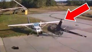 HELICOPTER CRASHES INTO PLANE - Daily dose of aviation