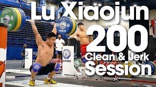 Lu Xiaojun 200kg Clean & Jerk Session Training Hall 2015 World Weightlifting Championships