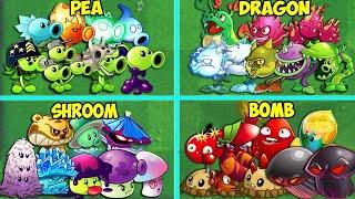 Random 30 Plants PEA x DRAGON x SHROOM x ... Battlez - Who Will Win? - PVz 2 Plant vs Plant