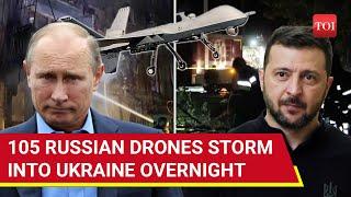 Russia's Drone Swarm Puts Kyiv On High Alert; 100+ Iranian Shaheds Slam Into 15 Ukrainian Regions