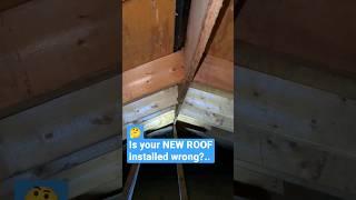 New roof improperly installed #youtubeshorts #shortvideo#rain#roof#construction #realestate#shingles