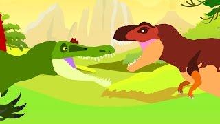 Tyrannosaurus Rex vs Spinosaurus - Dinosaurs Cartoon