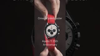 Omega Speedmaster Apollo 11 35th Anniversary Panda dial with JU Red FKM Rubber Strap #watch