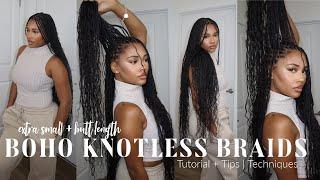 005 HOW TO: DIY EXTRA SMALL BOHO KNOTLESS BRAIDS | + @YWIGS HUMAN HAIR + LONGG LENGTH| Jai Danielle