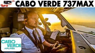 737MAX Cockpit Landings at 3 Beautiful Cabo Verde Islands