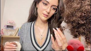 The Girl In The Back Of The Class Plays With Your Afro Hair - ASMR personal Attention