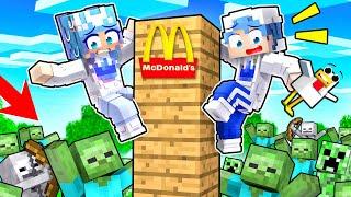 HOW TO SURVIVE MINECRAFT AS A NOOB! Minecraft Survival Mode In MCDONALDS!  (Part 1)