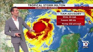 Hurricane hunters fly over Tropical Storm Milton