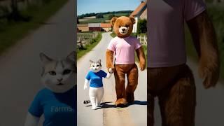 Cat+Teddy=️ #explore #love #lovestatus #cat #teddy #cute #aianimalfusion #aivideo #aianimals #fy