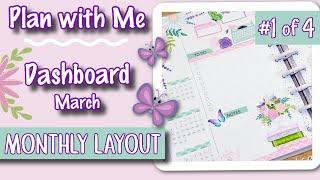 Plan With Me March  Books & Butterflies in My Monthly Layout Happy Planner ~ Part 1 of 4