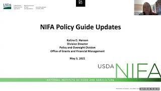 NIFA Policy Guide Update Webinar 2021