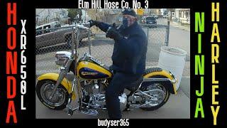 A Honda XR650L and Ninja Motorcycle Ride to Elm Hill Hose Co. No. 3 - Featuring Harley-Davidson