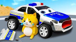 My Cat need help! Police Car Rescues Kitten | Dinky TV