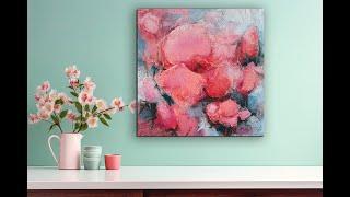 Abstract floral acrylic Painting demo - Abstrakte florale Malerei  I MariArtHome