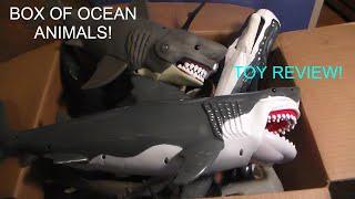 HUGE BOX OF SEA ANIMALS TOYS! Whale Sharks and MORE!