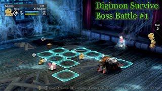 Digimon Survive FIRST Boss Battle Gameplay - Agumon Evolve & Karma System