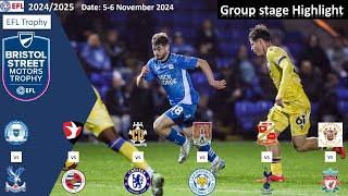 Highlights Summary, Group Stage, 5-6 Nov 2024, 2024/25 Bristol Street Motors Trophy