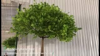 Green indoor wall decoration artificial sycamore tree