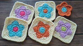 Crochet Flower Granny Square Tutorial | Step by Step for Beginners