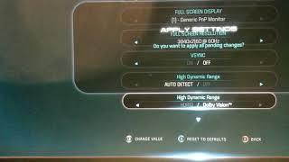 Working Dolby Vision PC Settings LG OLED TV Mass Effect Andromeda